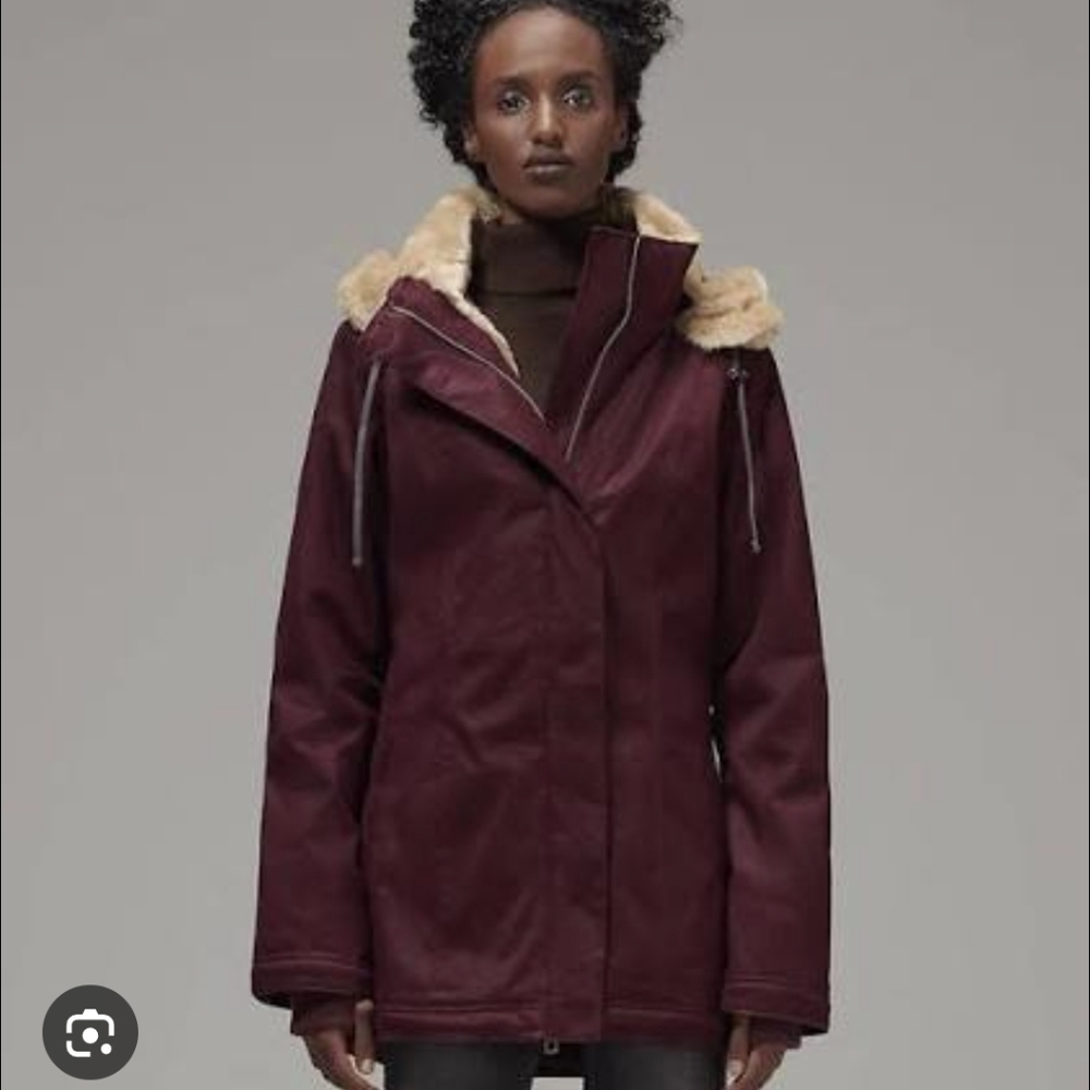 Hemp Hoodlamb Hempworks | The Classic Winter Coat Hood Burgundy Small Vegan